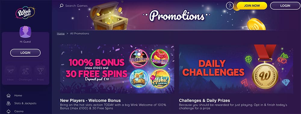Wink slots promo code 30 free spins